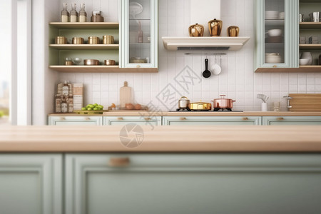 现代家居厨房橱柜背景图片
