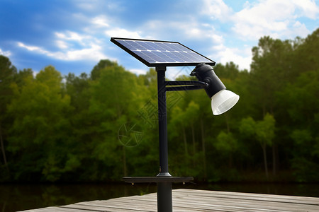 黑色新能源太阳能灯架背景图片
