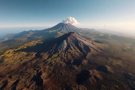 火山远处风景背景图片