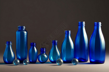 蓝色小瓶子背景图片