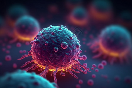 癌细胞纳米粒子背景图片