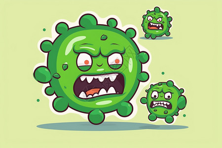 细菌卡通插图图片