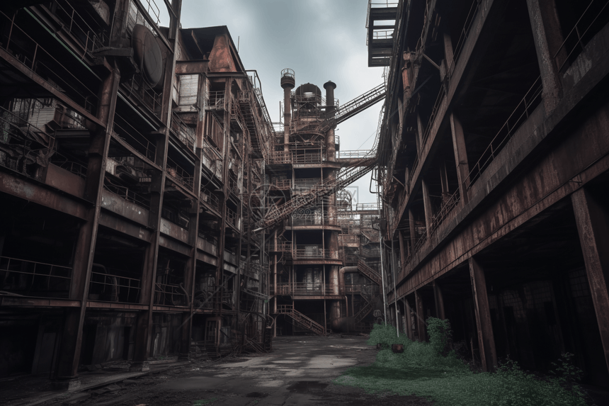 破旧的工厂图片