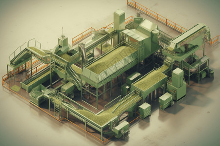 谷物饲料化肥工厂的传送带设计图片
