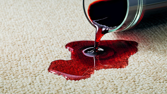 防伪水印红酒洒在家居的地毯上背景