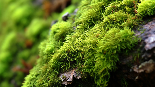 苔藓表面生长森林中石头上的苔藓背景