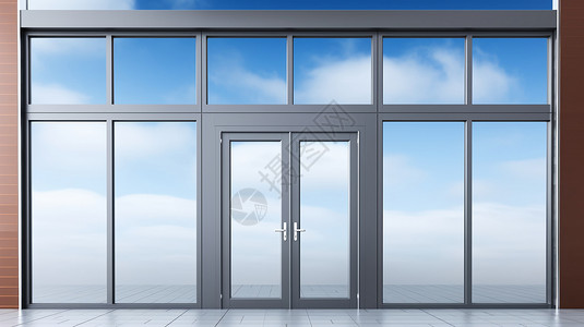 电梯井效果图铝材玻璃门窗设计图片