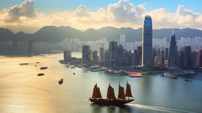 香港城市的自然景观图片