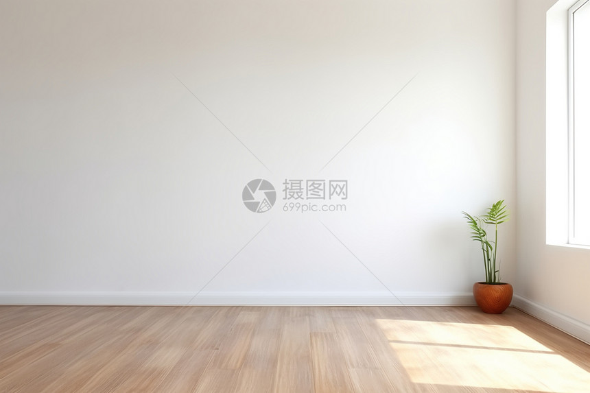 房间内的白色砂浆墙图片