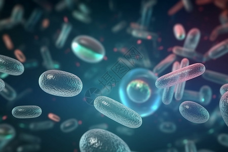 细菌繁殖过程3D概念图背景图片