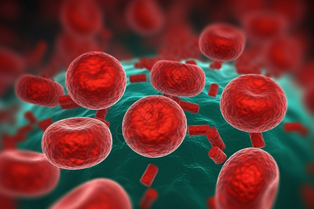 人体生物学红细胞与血液3D概念图图片