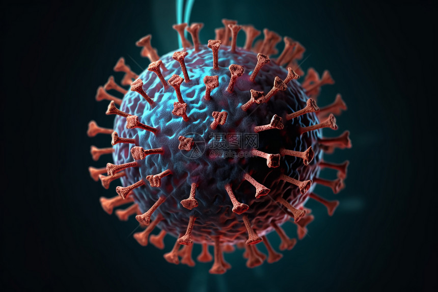 covid 19病毒3D概念图图片