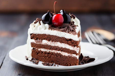 黑森林巧克力蛋糕背景图片