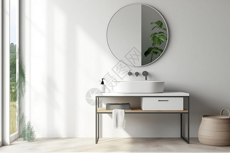 现代家居浴室的梳洗台设计图片