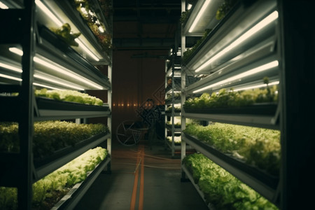 温室培植蔬菜背景图片