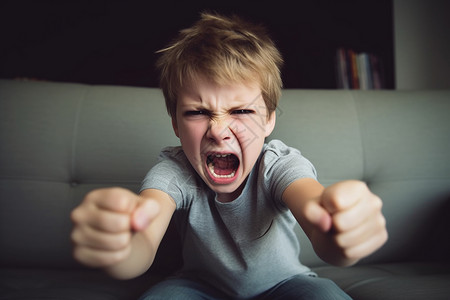愤怒焦虑的孩子压力高清图片素材