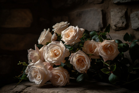 玫瑰花朵的花瓣背景图片