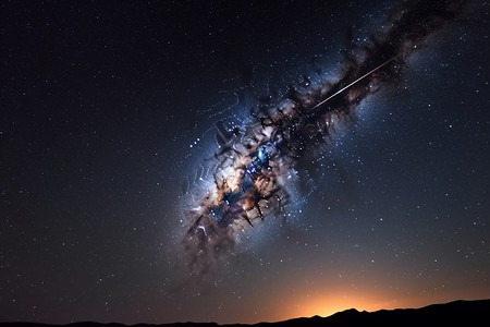 夜空中的银河系背景图片