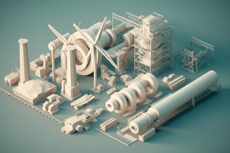 3D打印涡轮机零件背景图片