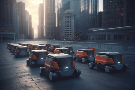 城市的送货机器人图片