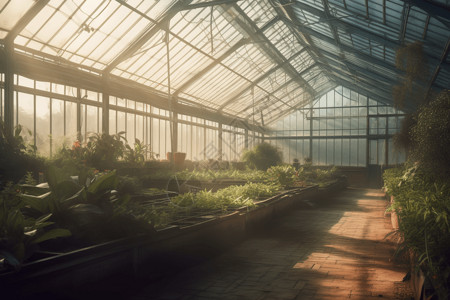 阳光玻璃房玻璃农业温室背景