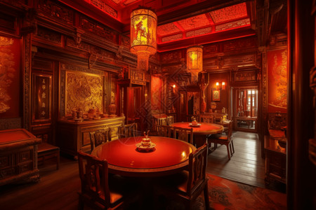 传统的中国餐厅图片
