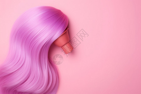 一个粉色的假发图片