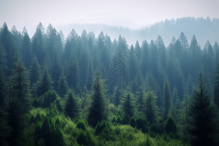森林里的松树背景图片