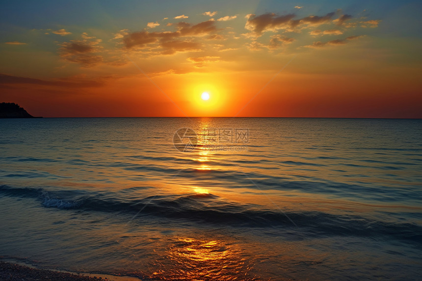 海边的日落美景图片