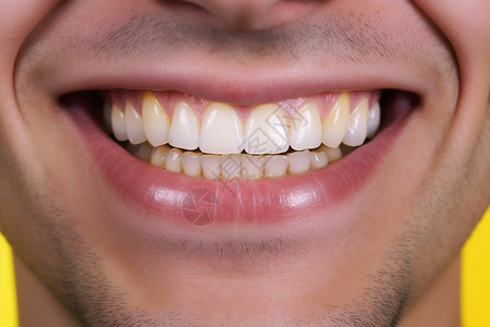男人微笑时露出的牙齿背景图片