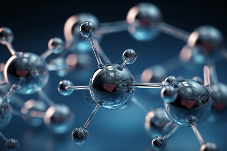 抽象玻璃材料的分子结构背景图片