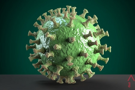 绿色冠状病毒插图背景图片