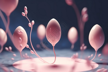 子宫健康长着长尾巴的精子细胞设计图片