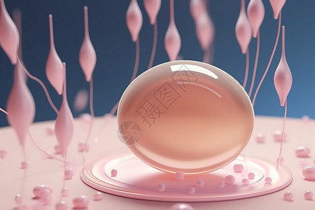 子宫健康精子细胞和卵细胞模拟设计图片