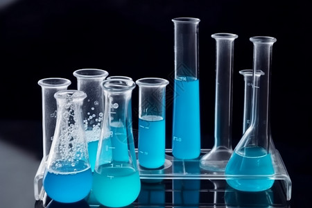 实验室操作台上的化学试剂背景图片