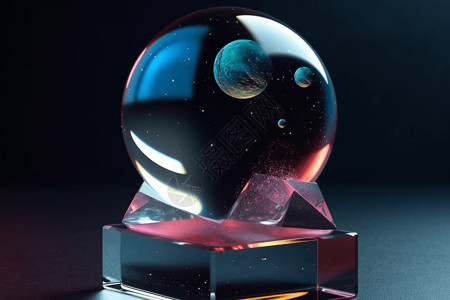 透明水晶奖杯透明玻璃水晶球背景