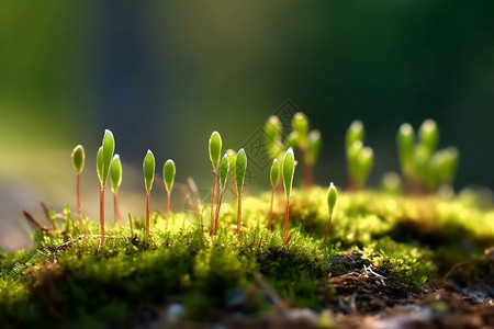 发芽的苔藓图片