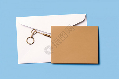 信件卡信封里面的回形针背景