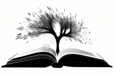 书中的知识树背景图片