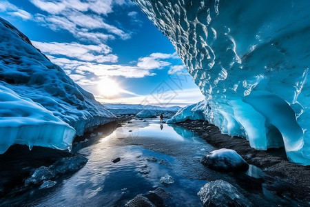 北极唯美的冰川图片
