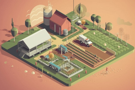 农业世界平面插图背景图片