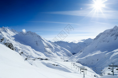 冬季雪山雪景山腰高清图片素材