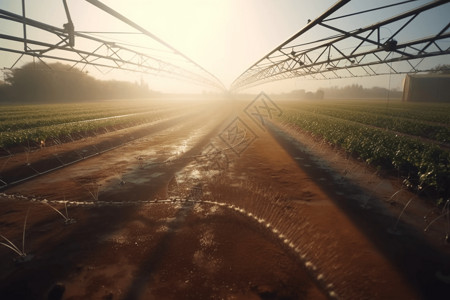 农场自动灌溉系统视图设计图片