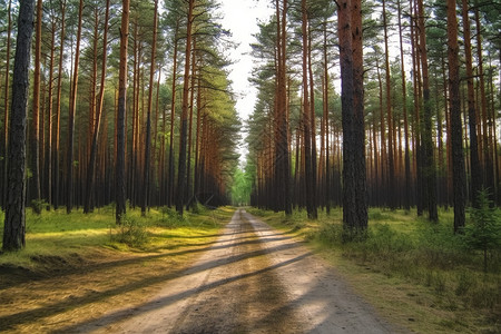 森林中的道路图片