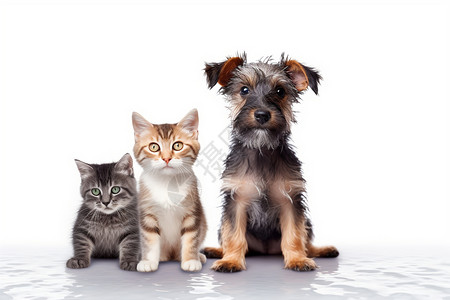 等待领养的猫猫和狗狗背景图片