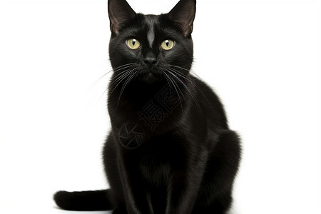 六个月大的黑色猫咪高清图片
