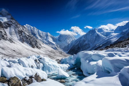 冰川雪山风景背景图片