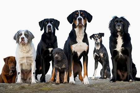 不同品种的流浪狗狗背景图片