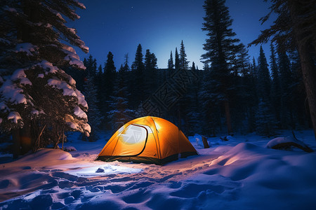 冬季野营帐篷图片