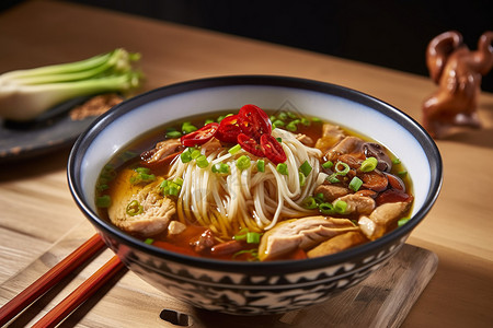 香菇鸡肉蒸饺美味的鸡肉香菇面背景